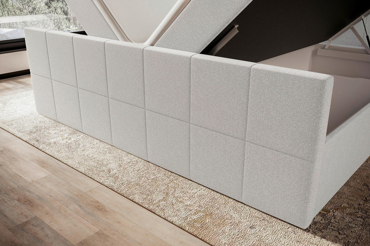 BOXBETT 160/200 cm  in Hellgrau  - Hellgrau, KONVENTIONELL, Kunststoff/Textil (160/200cm) - Boxxx