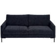 3-SITZER-SOFA in Webstoff Dunkelblau  - Schwarz/Dunkelblau, KONVENTIONELL, Textil/Metall (196/78/90cm) - Hom`in