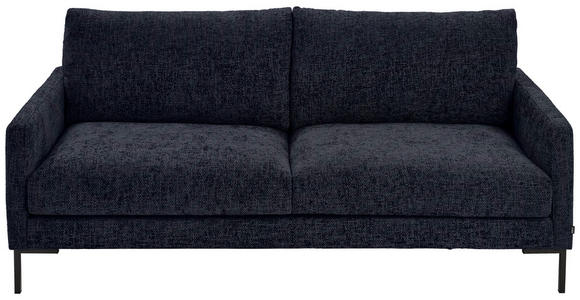 3-SITZER-SOFA in Webstoff Dunkelblau  - Schwarz/Dunkelblau, KONVENTIONELL, Textil/Metall (196/78/90cm) - Hom`in