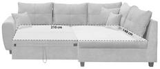 ECKSOFA Anthrazit Mikrovelours  - Anthrazit/Schwarz, Basics, Kunststoff/Textil (248/176cm) - MID.YOU