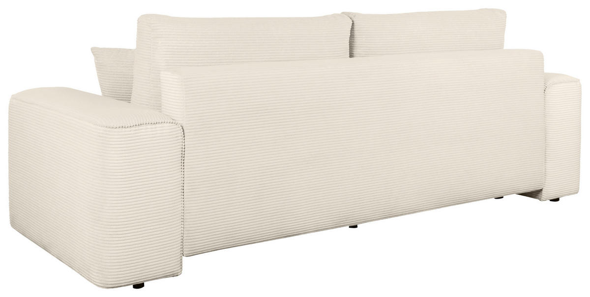 SCHLAFSOFA  in Cord Creme  - Creme/Schwarz, Design, Kunststoff/Textil (261/95/108cm) - Xora