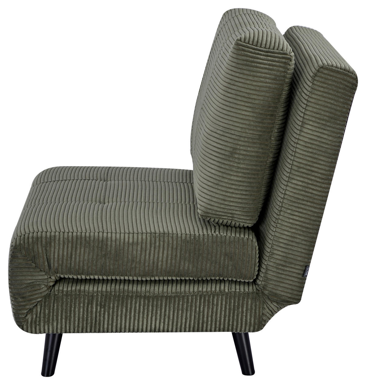 SCHLAFSESSEL Cord Grün    - Schwarz/Grün, Design, Holz/Textil (100/82/91cm) - Ti'me