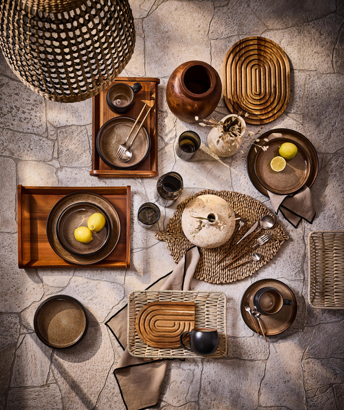 KOMBISERVICE FARO 16-teilig  - Braun, Design, Keramik - Novel