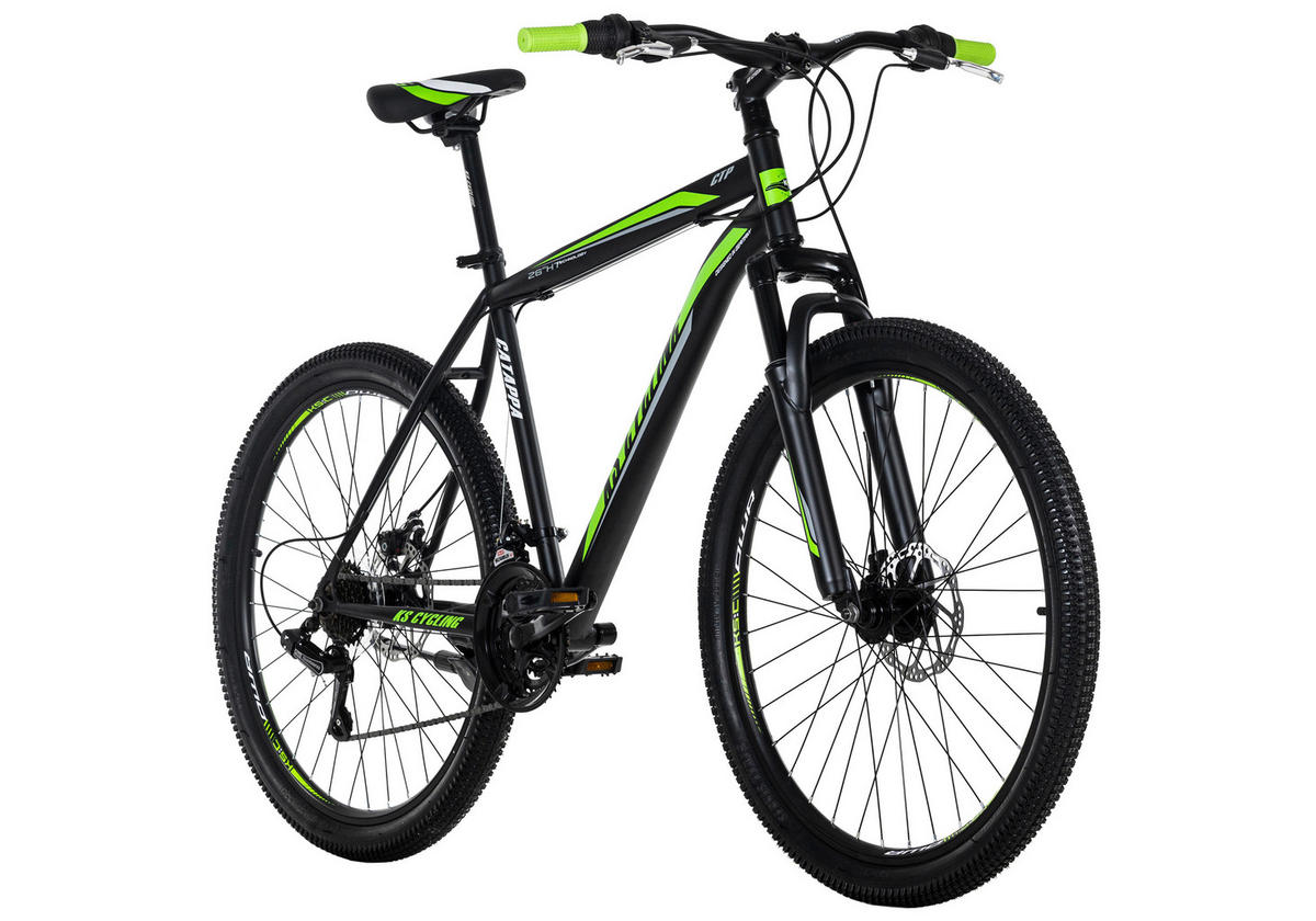 MOUNTAINBIKE 26 Zoll  - Schwarz/Grün, Basics, Metall (134/20,5/74cm) - KS Cycling