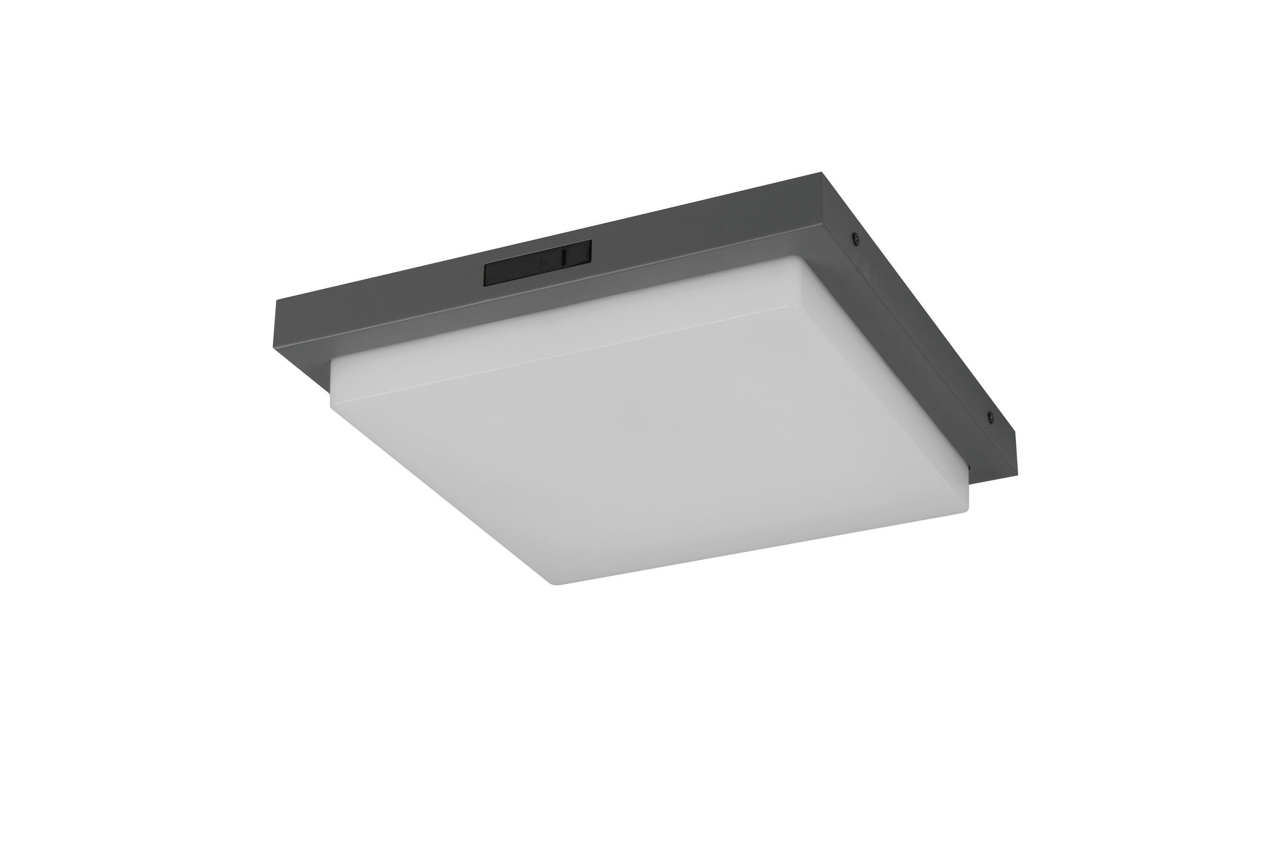 AUßENDECKENLEUCHTE 30/5,7/30 cm   - Anthrazit/Weiß, Basics, Kunststoff/Metall (30/5,7/30cm)