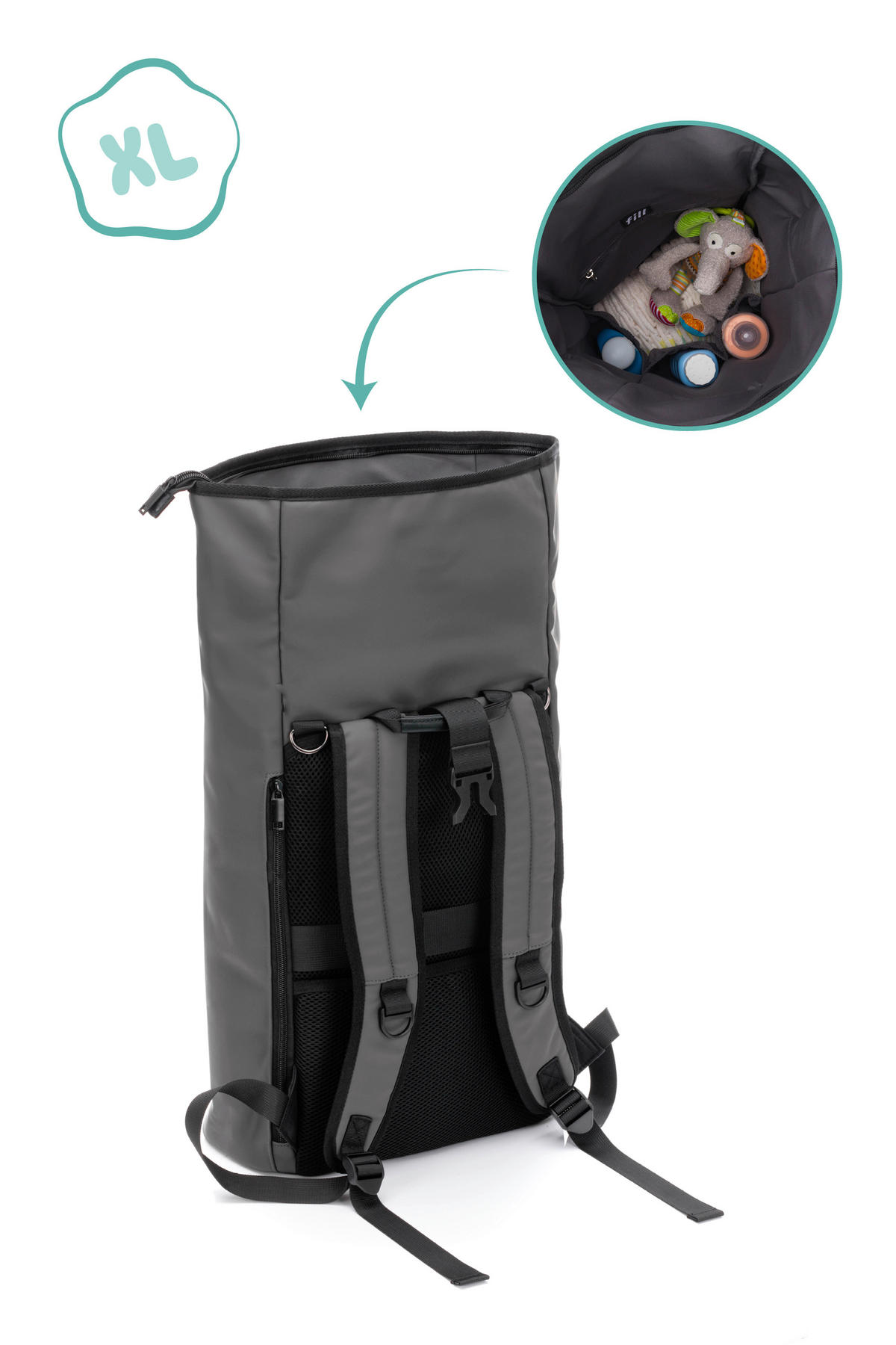 RUKSAK ZA PREVIJANJE   - zelena, Basics, plastika (60/38cm) - Fillikid