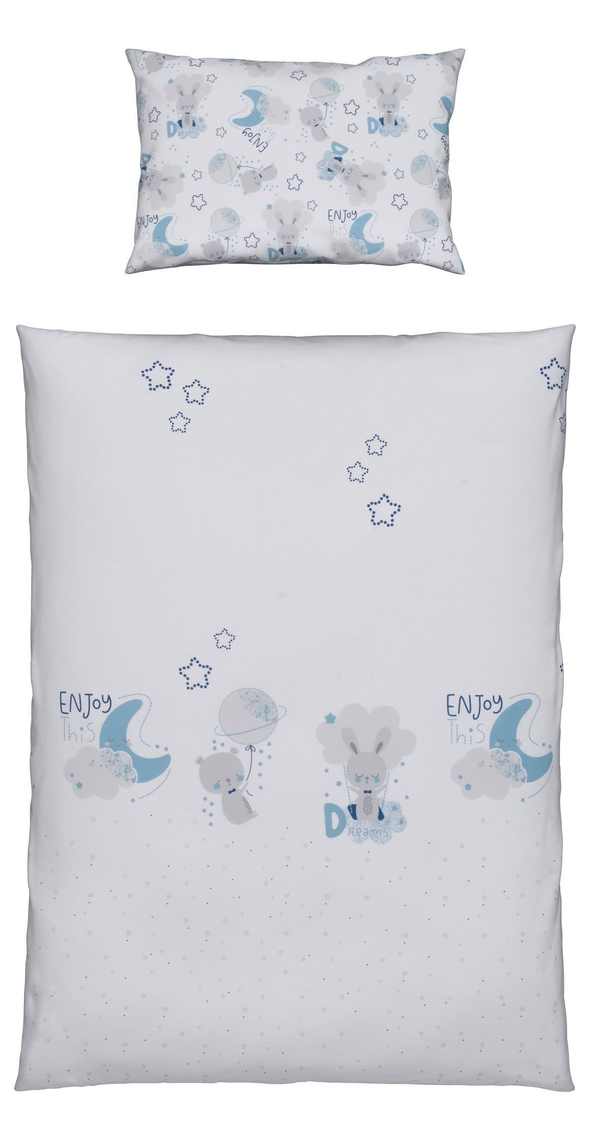 BABA ÁGYNEMŰHUZAT-GARNITÚRA 100/135 cm  - kék/szürke, Basics, textil (100/135cm) - Avelia