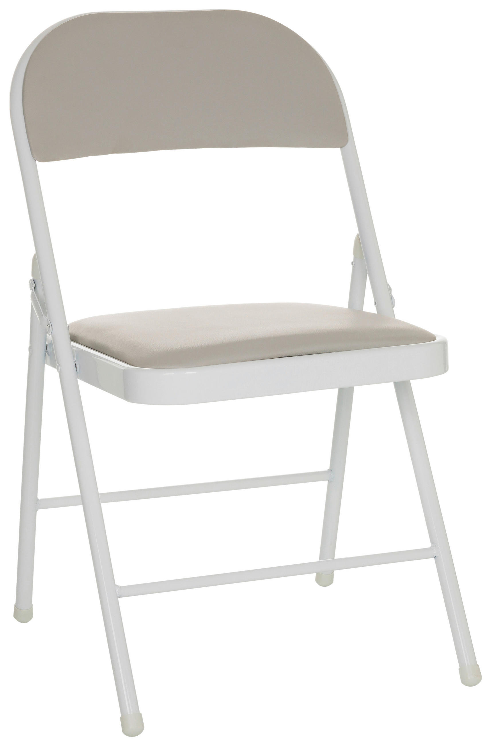 FÄLLSTOL i läder grå  - vit/grå, Basics, metall/läder (44/80/49cm) - MID.YOU
