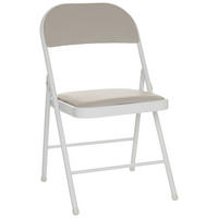 KLAPPSTUHL in Leder Grau  - Weiß/Grau, Basics, Leder/Metall (44/80/49cm) - MID.YOU