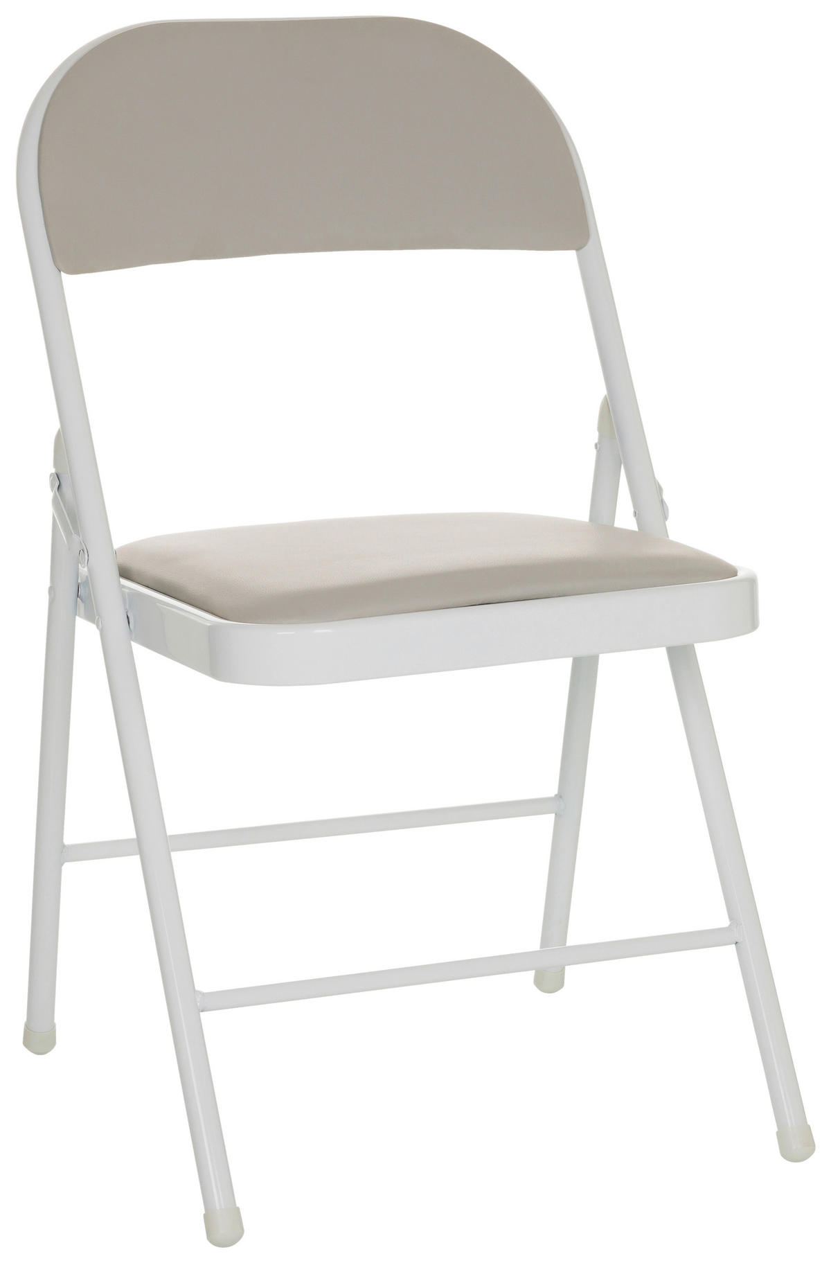 KLAPPSTUHL in Leder Grau  - Weiß/Grau, Basics, Leder/Metall (44/80/49cm) - MID.YOU