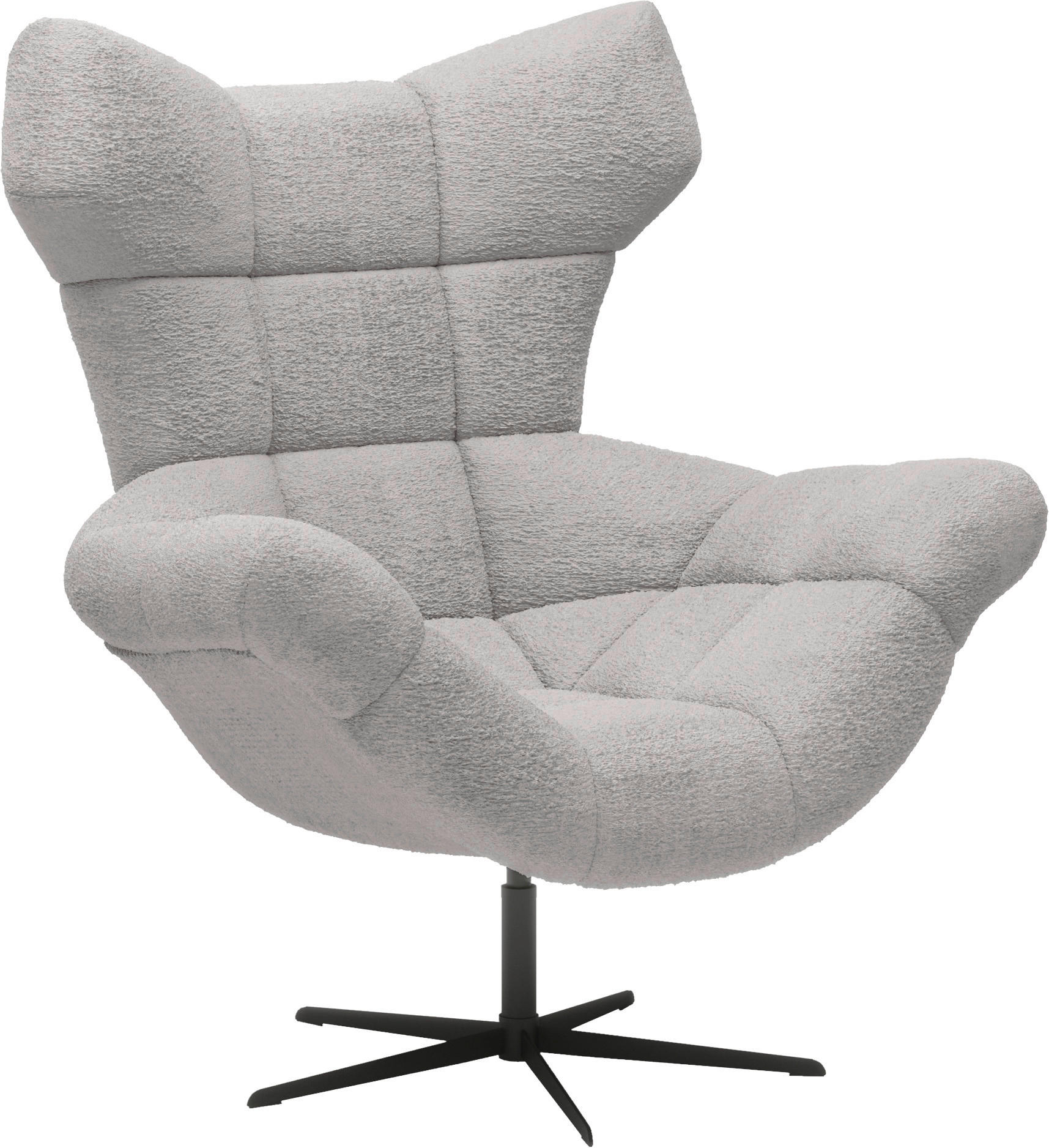 OHRENSESSEL in Chenille Grau  - Schwarz/Grau, Design, Textil/Metall (103/119/84cm) - Esposa