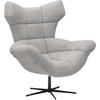OHRENSESSEL in Chenille Grau  - Schwarz/Grau, Design, Textil/Metall (103/119/84cm) - Esposa