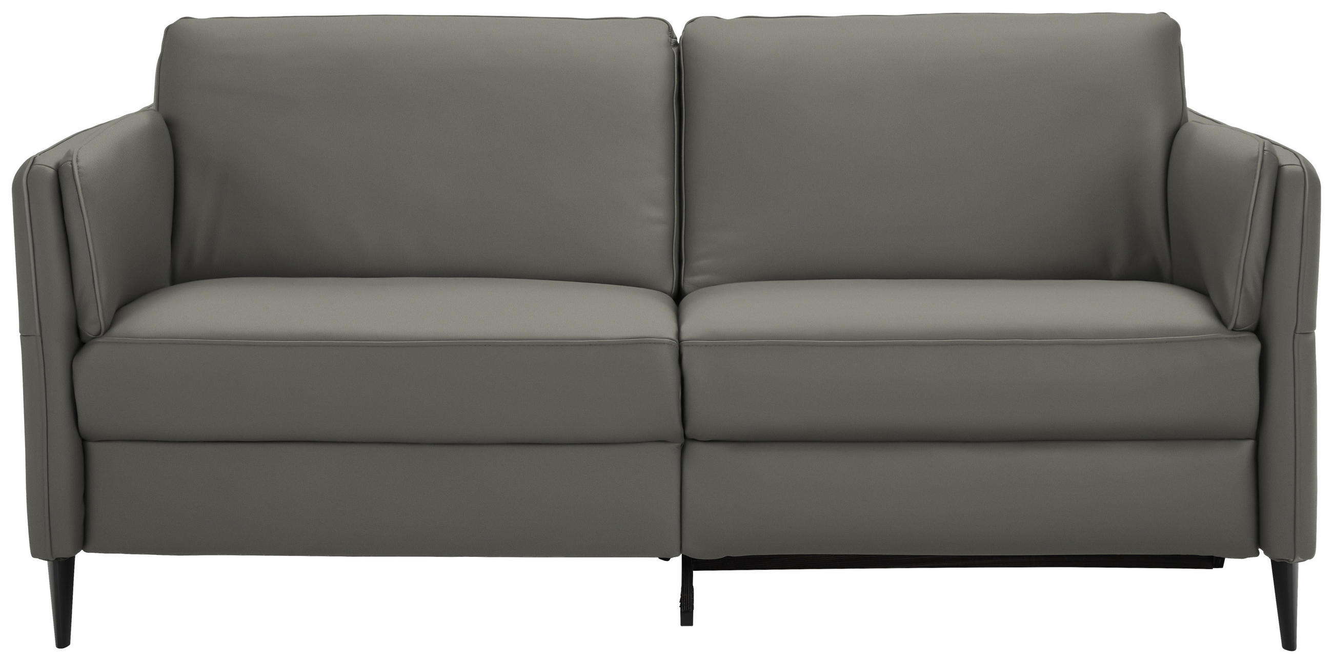 3-SITZER-SOFA Echtleder Dunkelgrau  - Dunkelgrau/Schwarz, Design, Leder/Metall (190/84/99cm) - Dieter Knoll