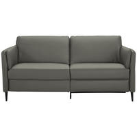 3-SITZER-SOFA Echtleder Dunkelgrau  - Dunkelgrau/Schwarz, Design, Leder/Metall (190/84/99cm) - Dieter Knoll