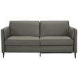 3-SITZER-SOFA Latina in Echtleder Dunkelgrau   - Dunkelgrau/Schwarz, Design, Leder/Metall (190/84/99cm) - Dieter Knoll