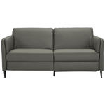 3-SITZER-SOFA Latina in Echtleder Dunkelgrau   - Dunkelgrau/Schwarz, Design, Leder/Metall (190/84/99cm) - Dieter Knoll