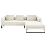 ECKSOFA  in Cord Weiß  284/178 cm  - Schwarz/Weiß, KONVENTIONELL, Textil/Metall (284/178cm) - Hom`in