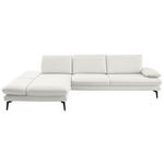 ECKSOFA  in Echtleder Weiß  195/308 cm  - Schwarz/Weiß, Design, Leder/Metall (195/308cm) - Dieter Knoll