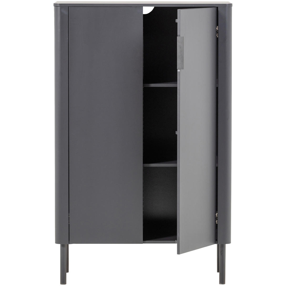 SCHUHSCHRANK Gunnar  in 85/135/39 cm  - Schwarz, Design, Holz/Metall (85/135/39cm) - Livetastic