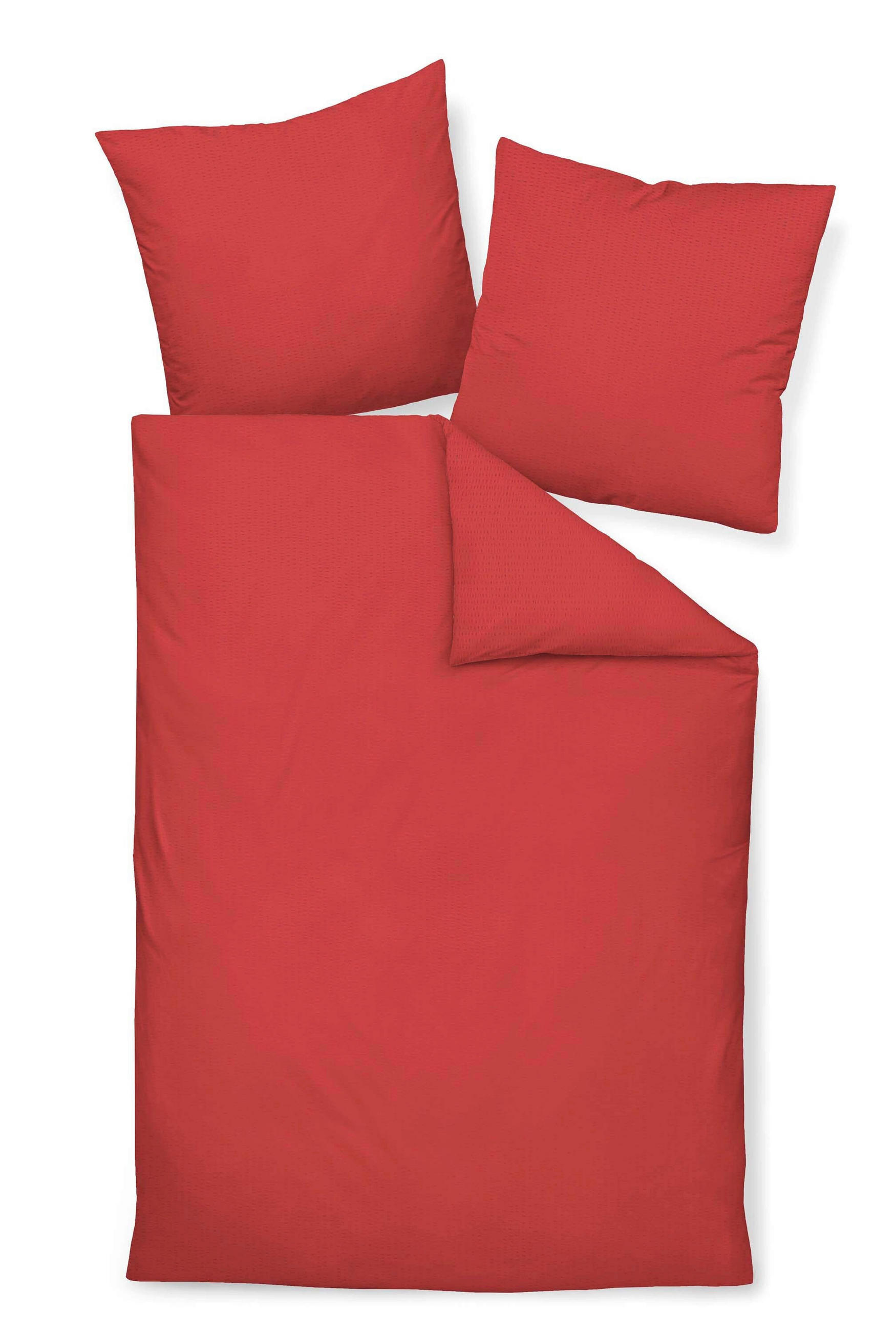 BETTWÄSCHE Seersucker 200/220 cm  - Rot, Basics, Textil (200/220cm) - Janine