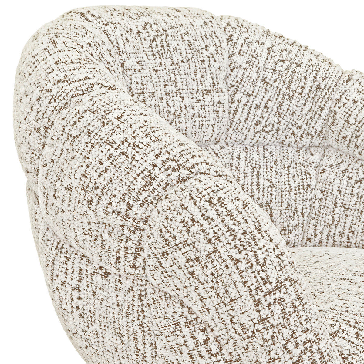 ARMLEHNSTUHL  Sitzfläche 360° drehbar Chenille  - Beige/Schwarz, Design, Textil/Metall (70/84/64cm) - Novel