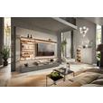 WOHNWAND  in Grau, Eiche dunkel  270/182/46 cm  - Eiche dunkel/Grau, Design, Glas/Holz (270/182/46cm) - Belluti