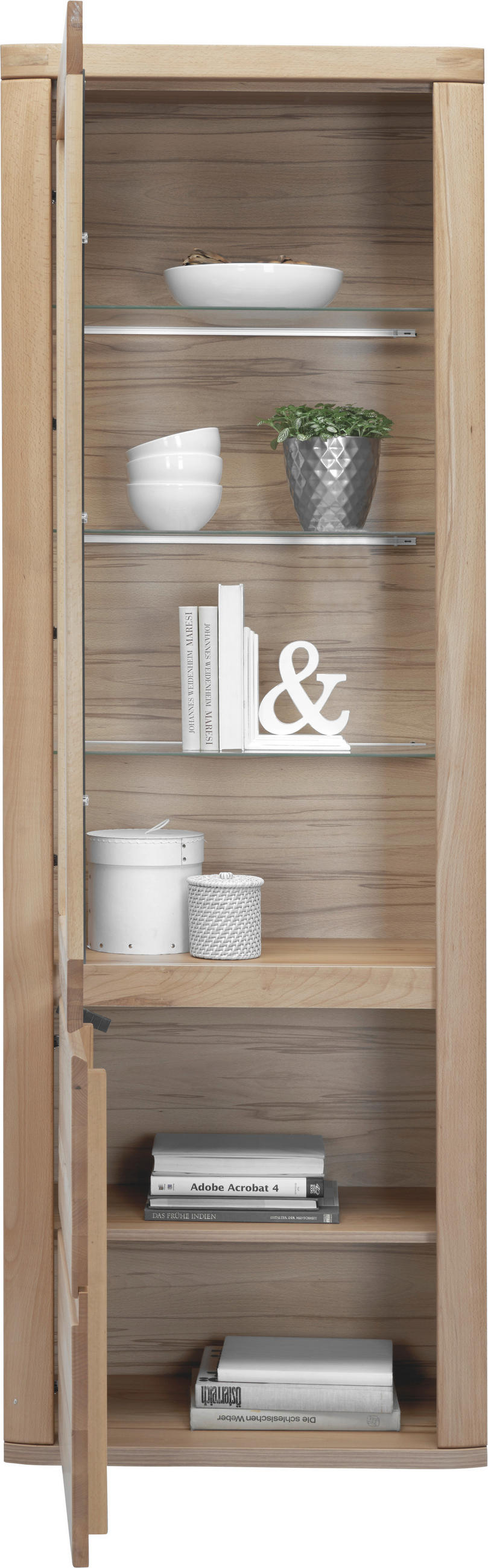 VITRINE Alteiche  66/204/38 cm  - Alteiche/Grau, Konventionell, Glas/Holz (66/204/38cm) - Voleo
