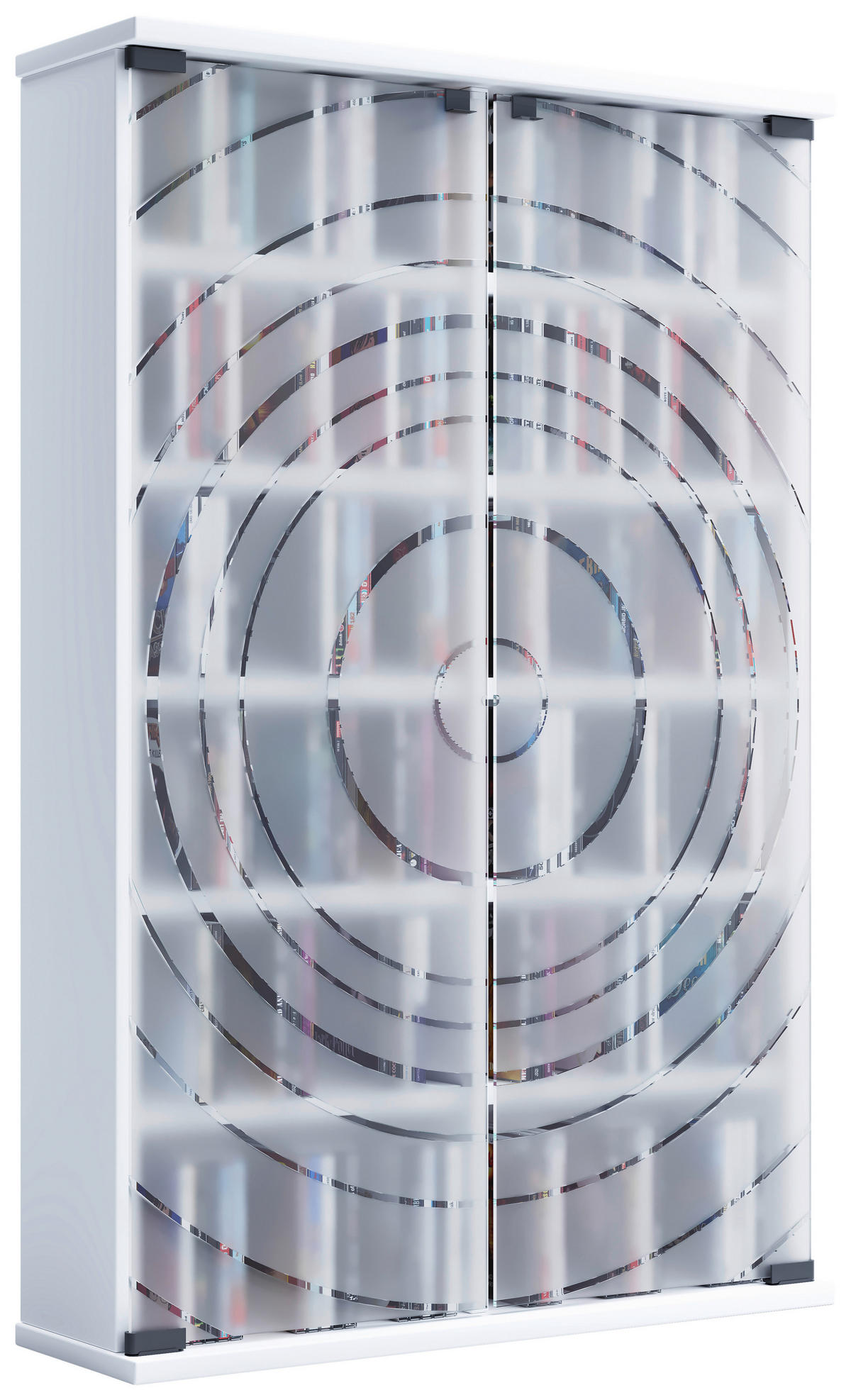 CD-REGAL - Weiss, Design, Glas/Holzwerkstoff (60/92/18cm) - MID.YOU