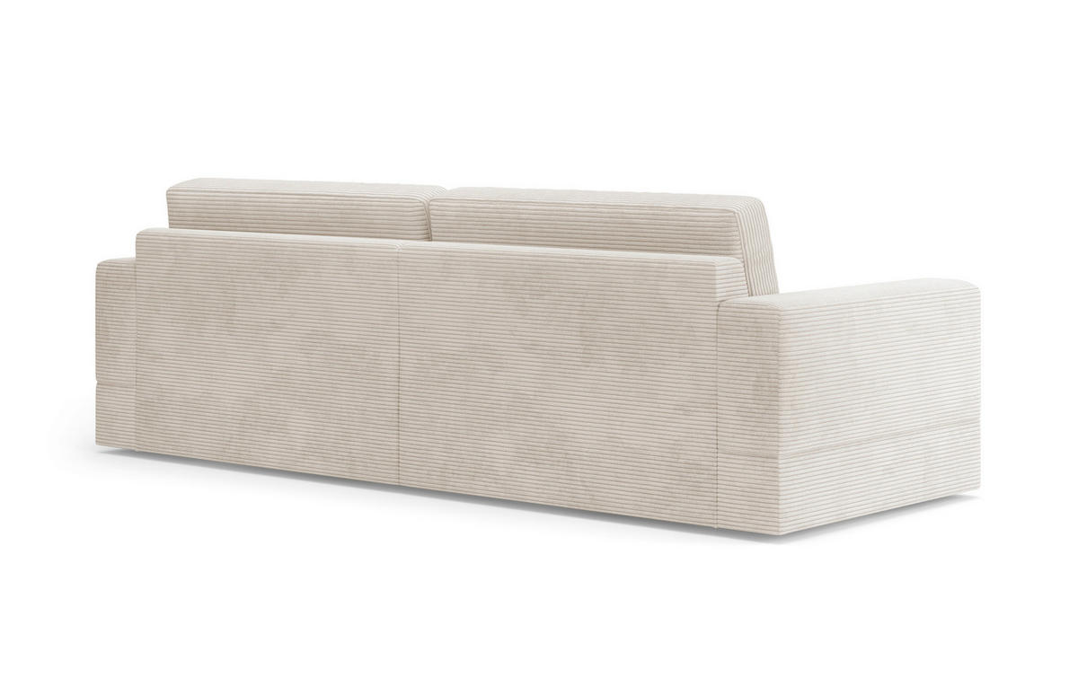 BIGSOFA FABIO E Cord Creme  - Creme/Schwarz, MODERN, Kunststoff/Textil (264/87/108cm) - Sit & More