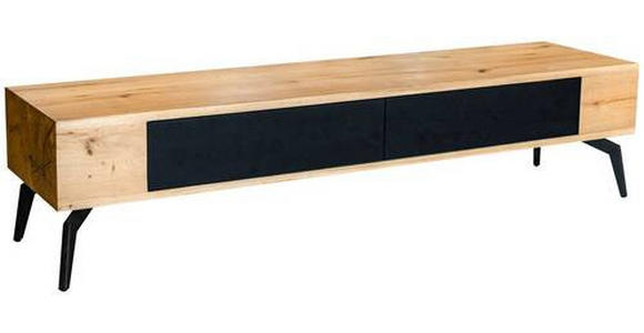 LOWBOARD Eiche furniert Schwarz, Eichefarben  - Eichefarben/Schwarz, LIFESTYLE, Holz/Holzwerkstoff (160/38/40cm) - Xora