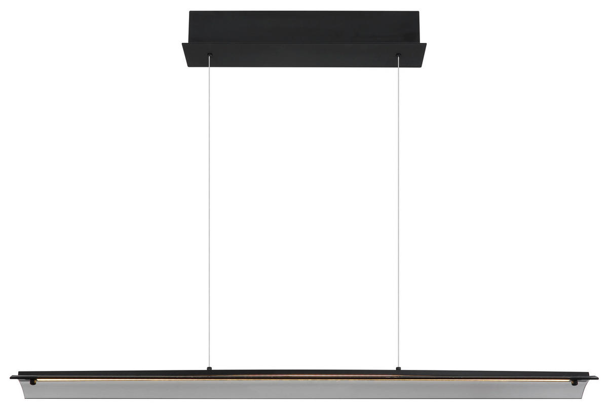 LED-HÄNGELEUCHTE 100/12/150 cm    - Schwarz/Grau, Design, Glas/Metall (100/12/150cm) - Globo