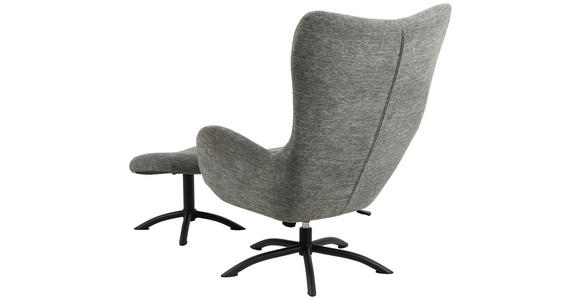 SESSELSET Flachgewebe Hocker - Anthrazit/Schwarz, Design, Textil/Metall (76/105/86cm) - Carryhome