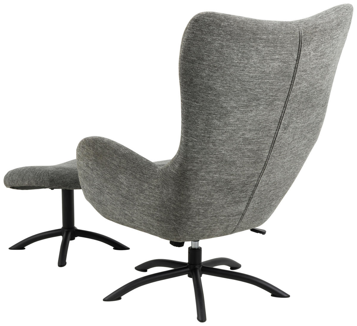 SESSELSET in Flachgewebe Anthrazit  - Anthrazit/Schwarz, Design, Textil/Metall (76/105/86cm) - MID.YOU