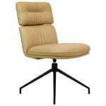 STUHL Echtleder Schwarz, Karamell  - Karamell/Schwarz, Design, Leder/Metall (50/92/64,5cm) - Dieter Knoll