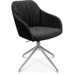 ARMLEHNSTUHL  in Aluminium Flachgewebe  - Anthrazit/Alufarben, Design, Textil/Metall (58/81,5-84,5/60cm) - Johann Jakob