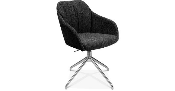 ARMLEHNSTUHL in Aluminium Flachgewebe - Anthrazit/Alufarben, Design, Textil/Metall (58/81,5-84,5/60cm) - Johann Jakob