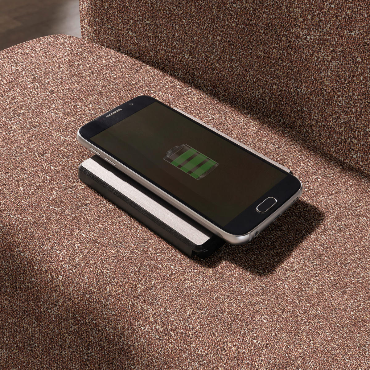 ECKSOFA  in Mikrovelours Terracotta  205/288 cm  - Terracotta/Alufarben, Design, Textil (205/288cm) - Sedda