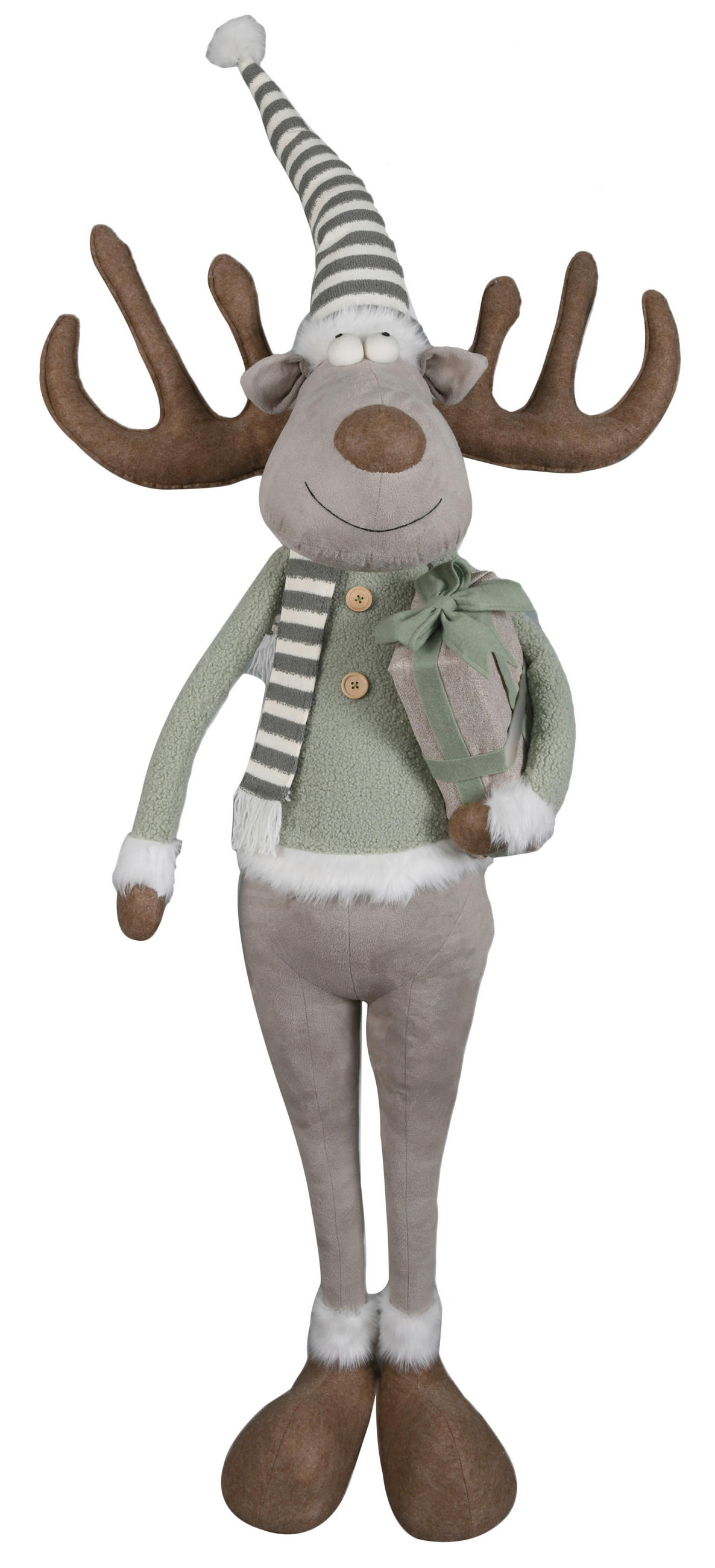 REN DECORATIV - maro/alb, Lifestyle, plastic/textil (40/138/38cm) - X-Mas
