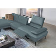 ECKSOFA in Echtleder Grau  - Schwarz/Grau, Design, Leder/Metall (157/325cm) - Dieter Knoll