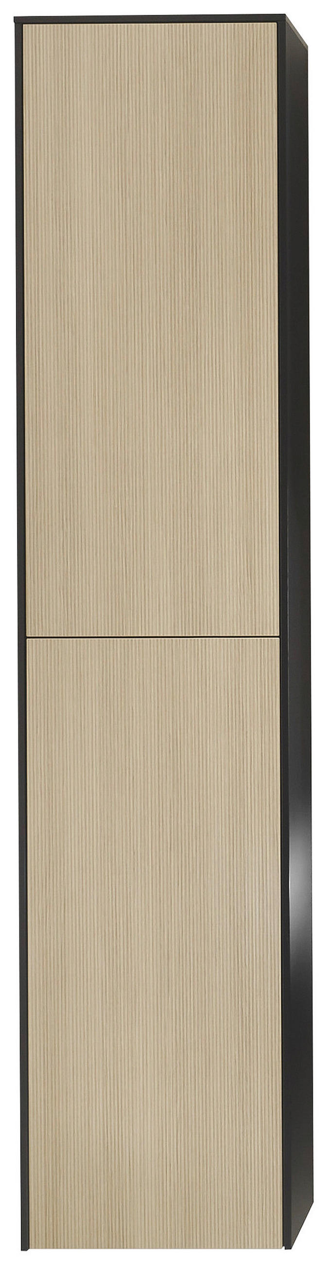 HOCHSCHRANK 37/169/33 cm  - Eichefarben/Schwarz, Design, Glas/Holzwerkstoff (37/169/33cm) - Musterring