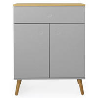 SCHUHSCHRANK Grau, Eichefarben  - Eichefarben/Grau, Design, Holz/Holzwerkstoff (79/102/37cm)