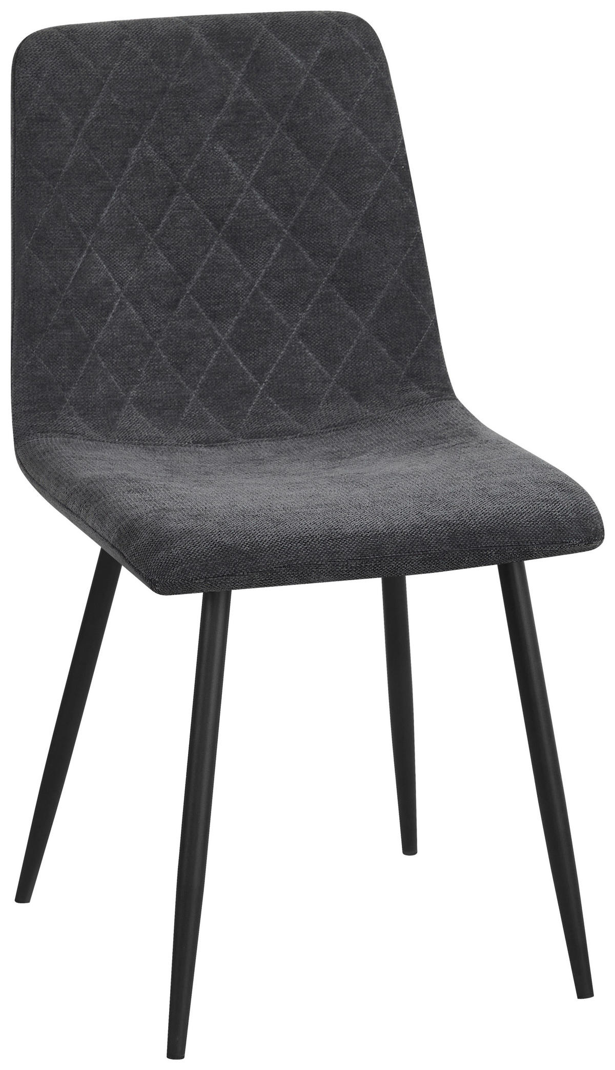 STUHL   Webstoff  - Dunkelgrau/Schwarz, Design, Textil/Metall (45/87/55cm) - Ti'me