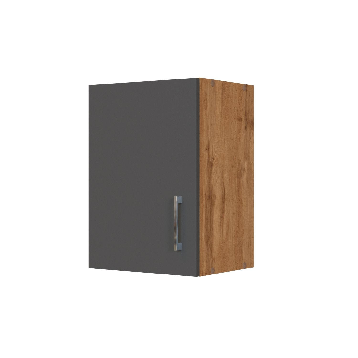 KÜCHENOBERSCHRANK 40/57/34 cm  in Anthrazit, Eiche Wotan  - Chromfarben/Anthrazit, MODERN, Holzwerkstoff/Metall (40/57/34cm) - Held