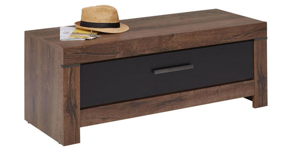 GARDEROBENBANK 112/45/45 cm - Eichefarben/Silberfarben, ROMANTIK / LANDHAUS, Holzwerkstoff/Kunststoff (112/45/45cm) - Carryhome