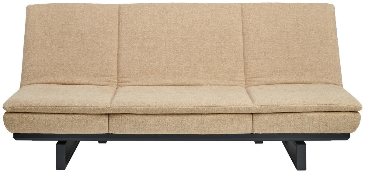 SCHLAFSOFA  in Flachgewebe Beige  - Beige/Schwarz, Design, Holz/Textil (201/80/120cm) - Joka