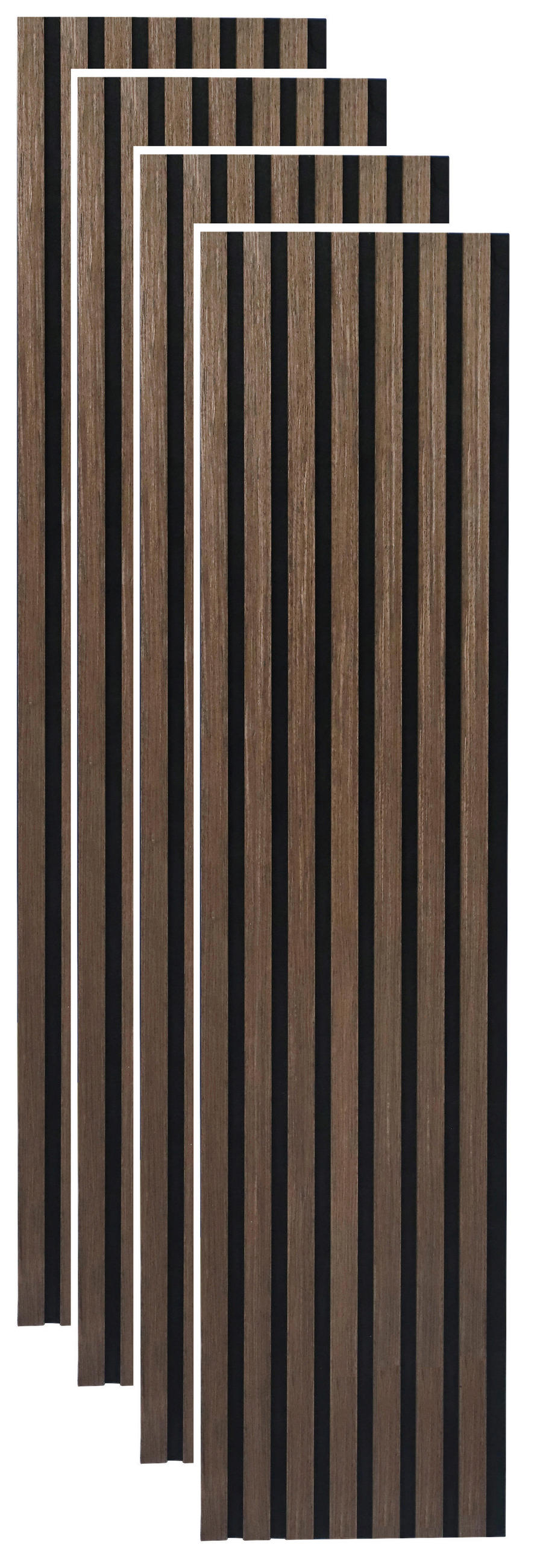 AKUSTIKPANEEL Echtholz, Nachbildung 30,5/132,5/2,1 cm 4 Stück  - Schwarz/Grau, Trend, Holz/Holzwerkstoff (30,5/132,5/2,1cm) - Boxxx