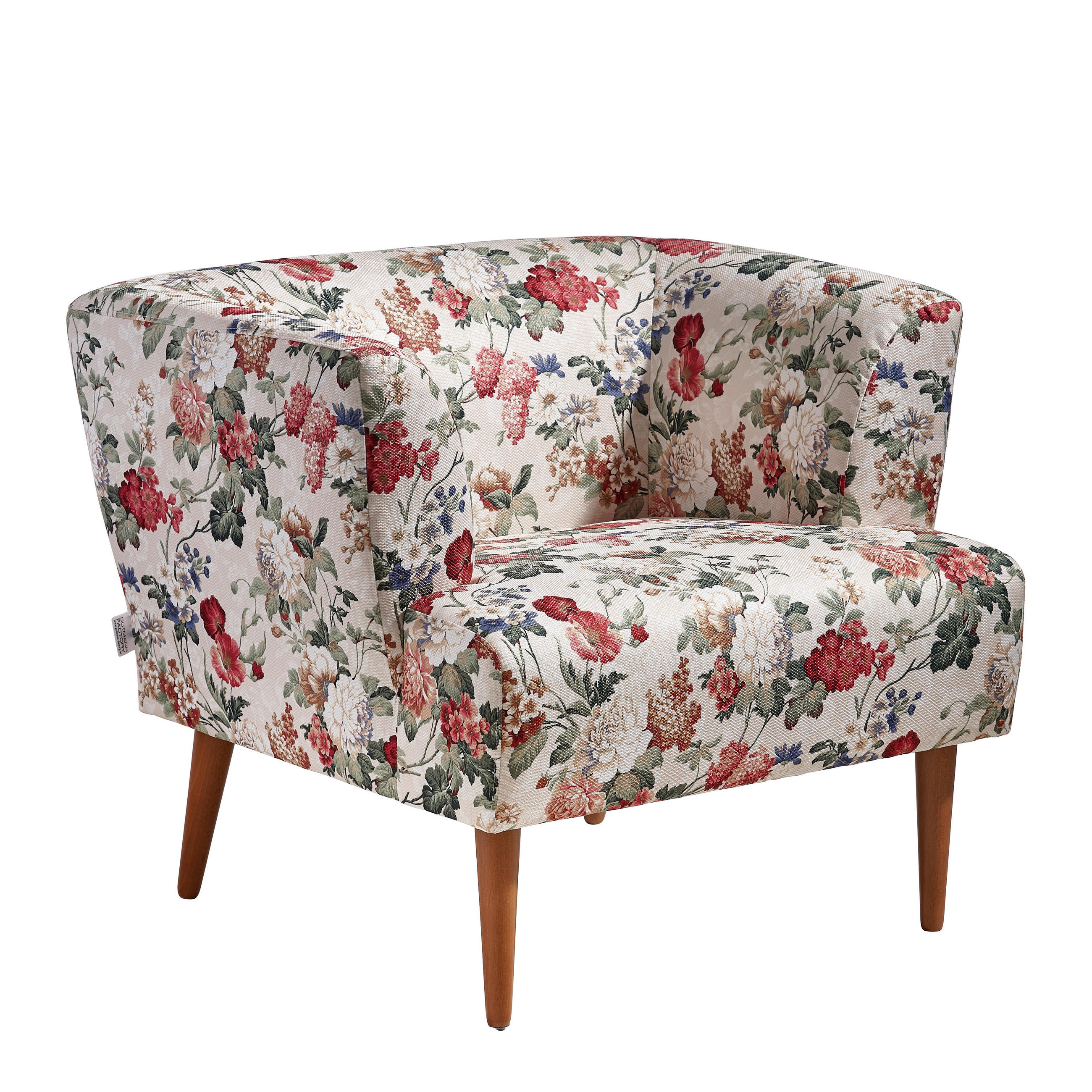 SESSEL Webstoff Multicolor    - Buchefarben/Multicolor, Design, Holz/Textil (85/71/80cm) - Ambia Home