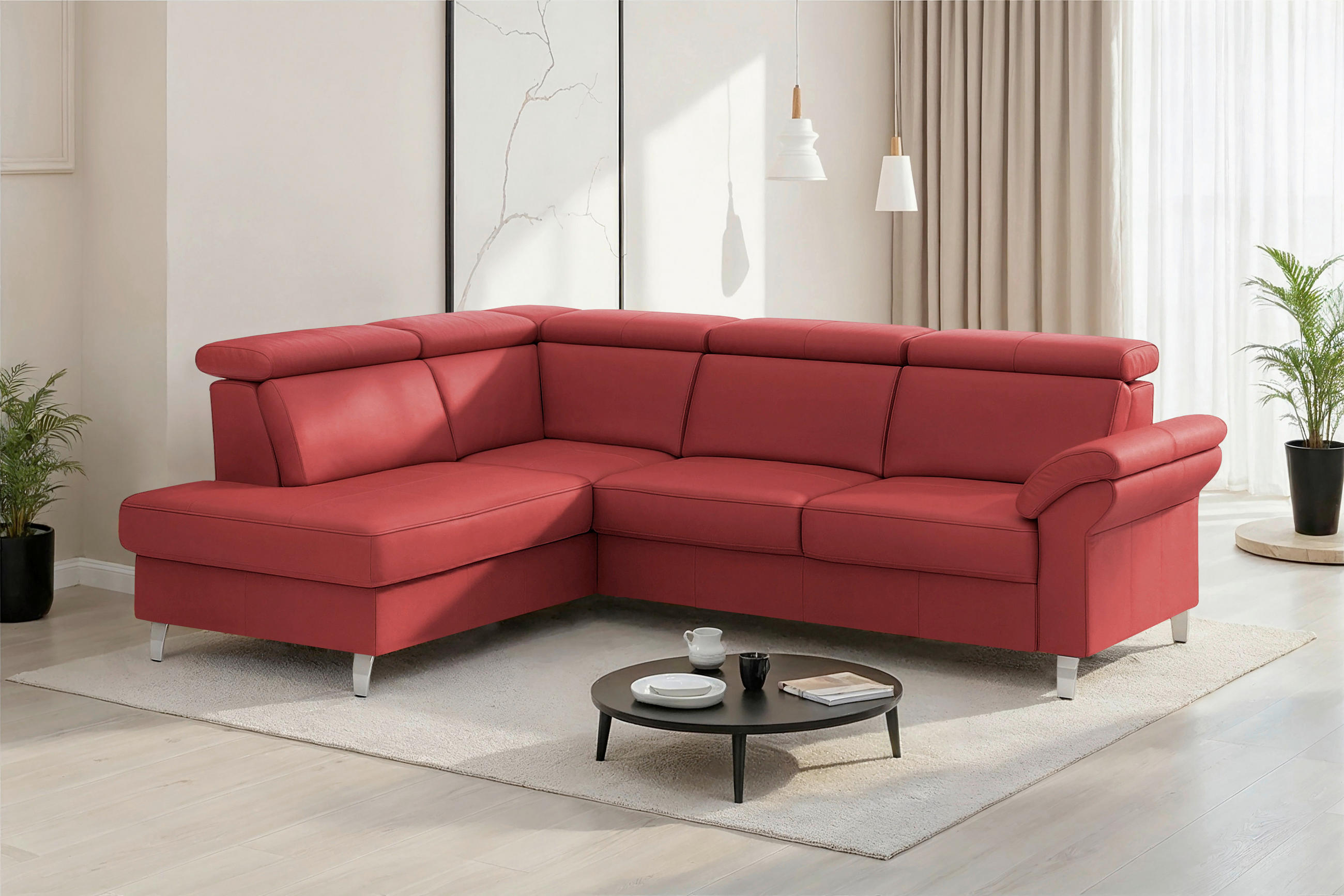 Sit & More Ecksofa Arngast E Rot 245x194 cm