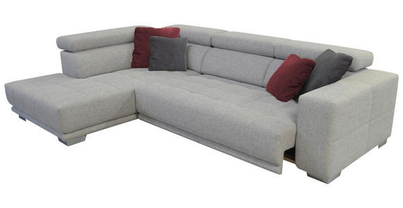 ECKSOFA Hellgrau Chenille  - Chromfarben/Hellgrau, Design, Textil (207/301cm) - Xora