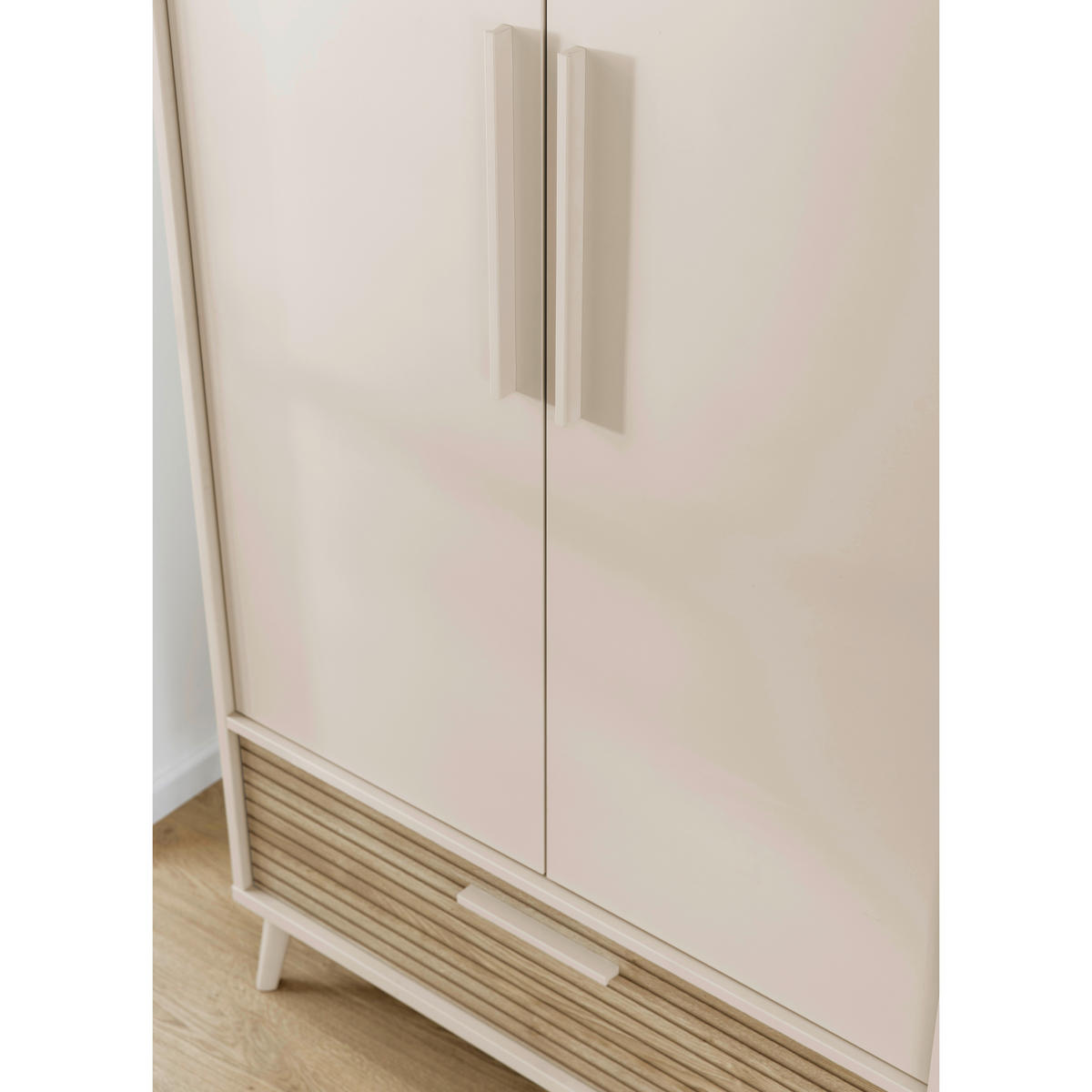 BABYKLEIDERSCHRANK Eefje Beige, Eichefarben  - Eichefarben/Beige, Basics, Holzwerkstoff (94,8/203,5/57,1cm) - Paidi